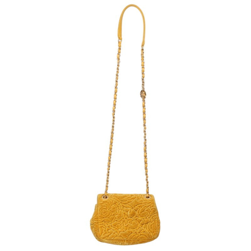 CHANEL Camellia Velvet Chain Shoulder Bag Size ONE SIZE