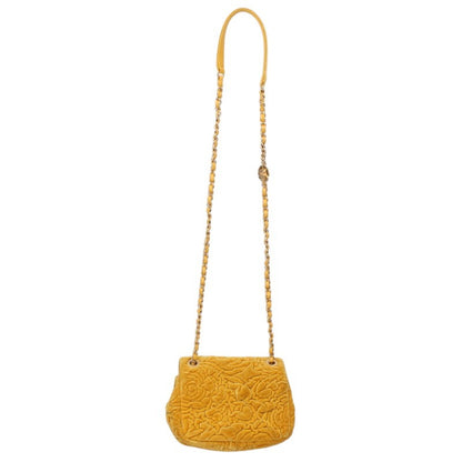 CHANEL Camellia Velvet Chain Shoulder Bag Size ONE SIZE