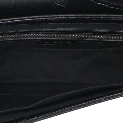 BALENCIAGA Lindsay Large Croc Embossed Black Size ONE SIZE