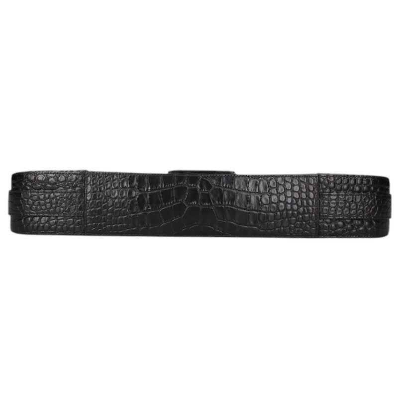 BALENCIAGA Lindsay Large Croc Embossed Black Size ONE SIZE