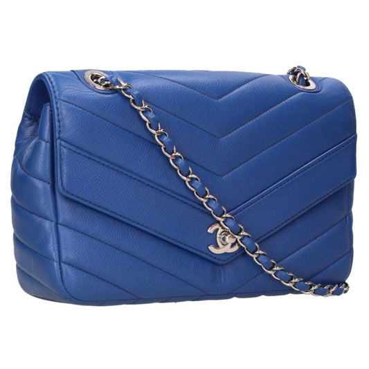 CHANEL Chevron Caviar Skin Chain Shoulder Bag Size ONE SIZE