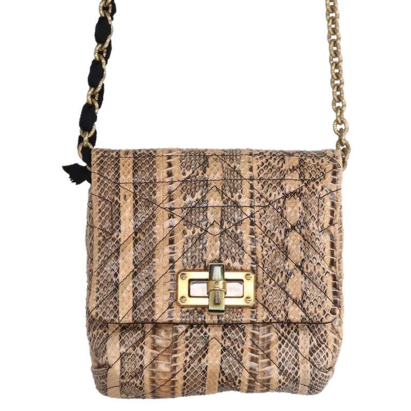 LANVIN Python All-Over Pattern Chain Shoulder Size ONE SIZE