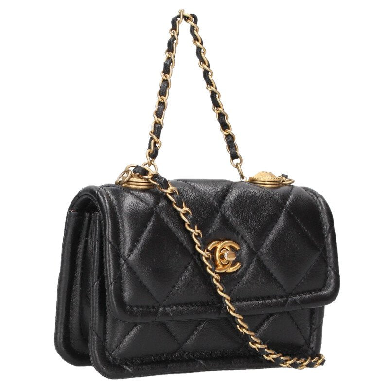 CHANEL Matelasse Mini Lambskin Chain Shoulder Size ONE SIZE