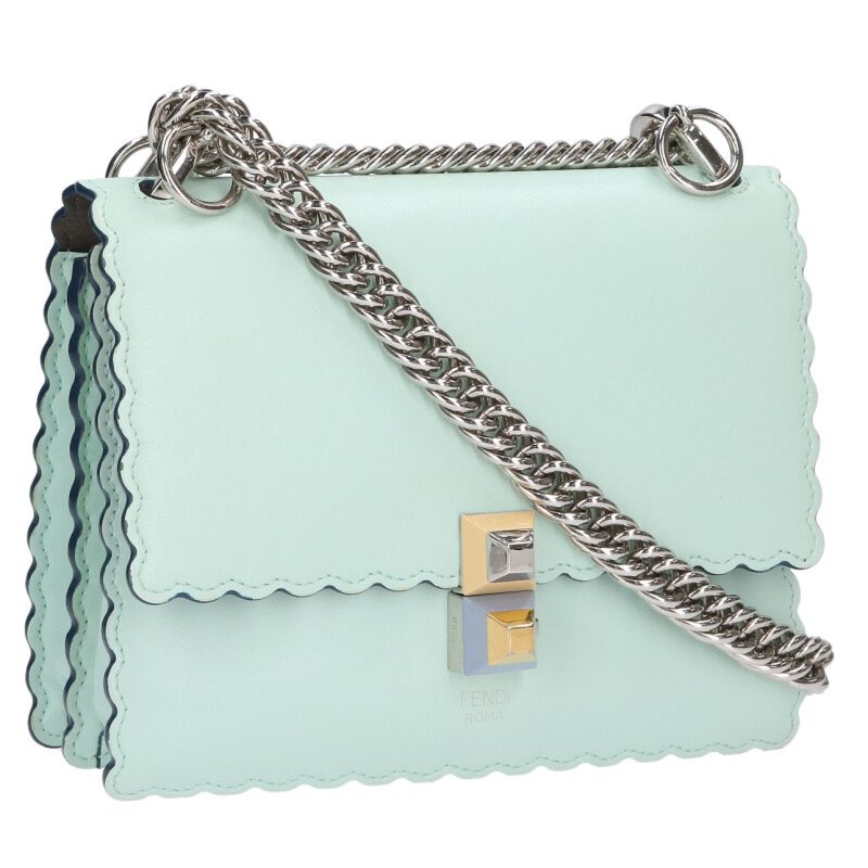 FENDI Kan I Mini Chain Leather Shoulder Bag Size ONE SIZE