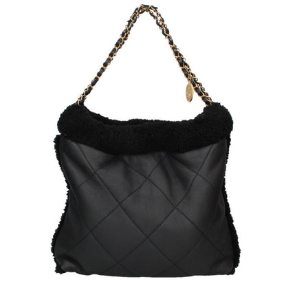 CHANEL 22 Small Boa Trim Leather Shoulder Bag Size ONE SIZE