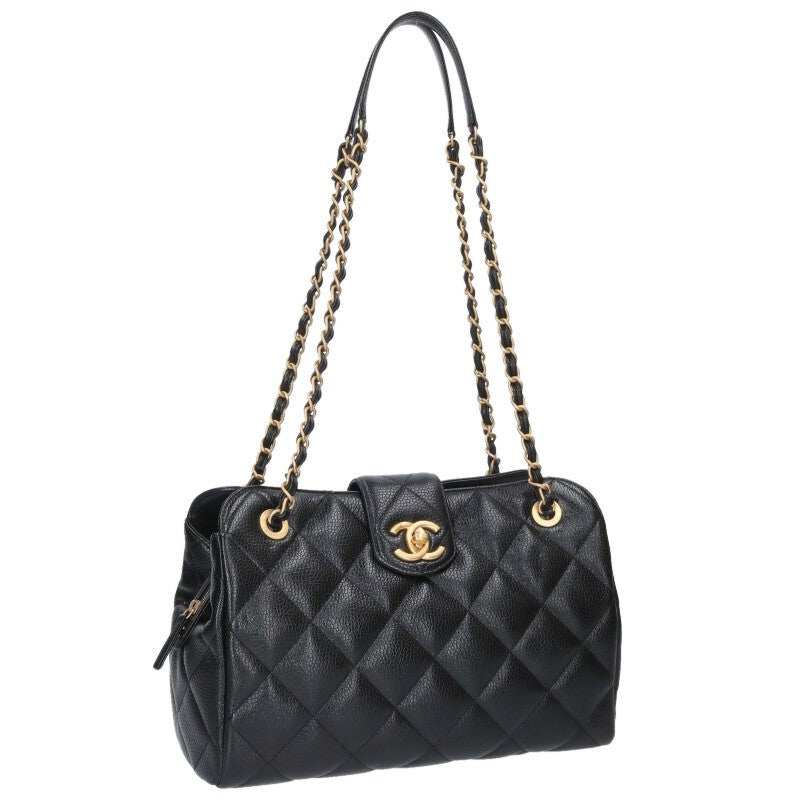 CHANEL Grained Shiny Calfskin Bowling Bag Size ONE SIZE