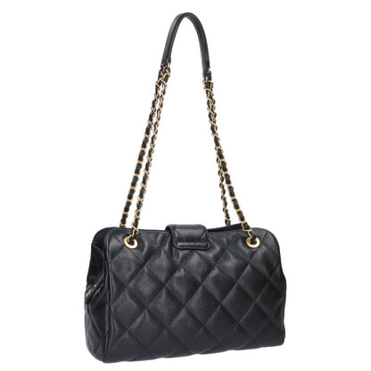 CHANEL Grained Shiny Calfskin Bowling Bag Size ONE SIZE