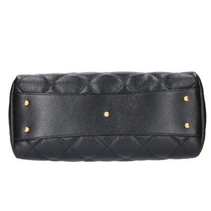 CHANEL Grained Shiny Calfskin Bowling Bag Size ONE SIZE