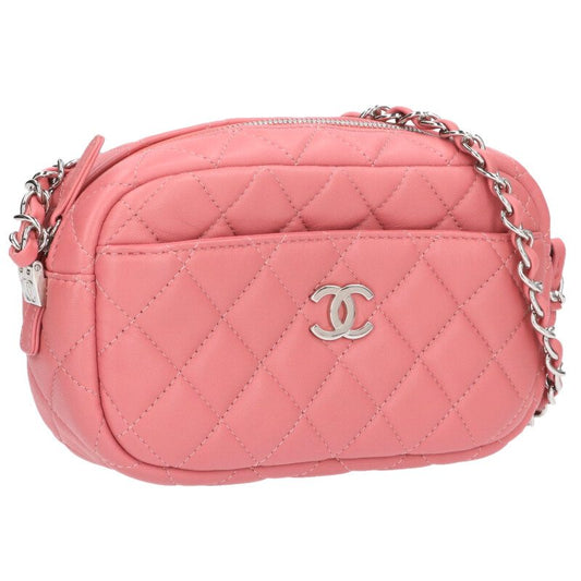 CHANEL Lambskin CC Chain Shoulder Bag Pink & Size ONE SIZE