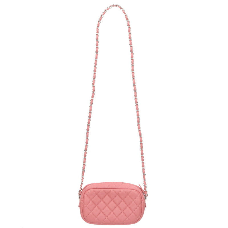 CHANEL Lambskin CC Chain Shoulder Bag Pink & Size ONE SIZE