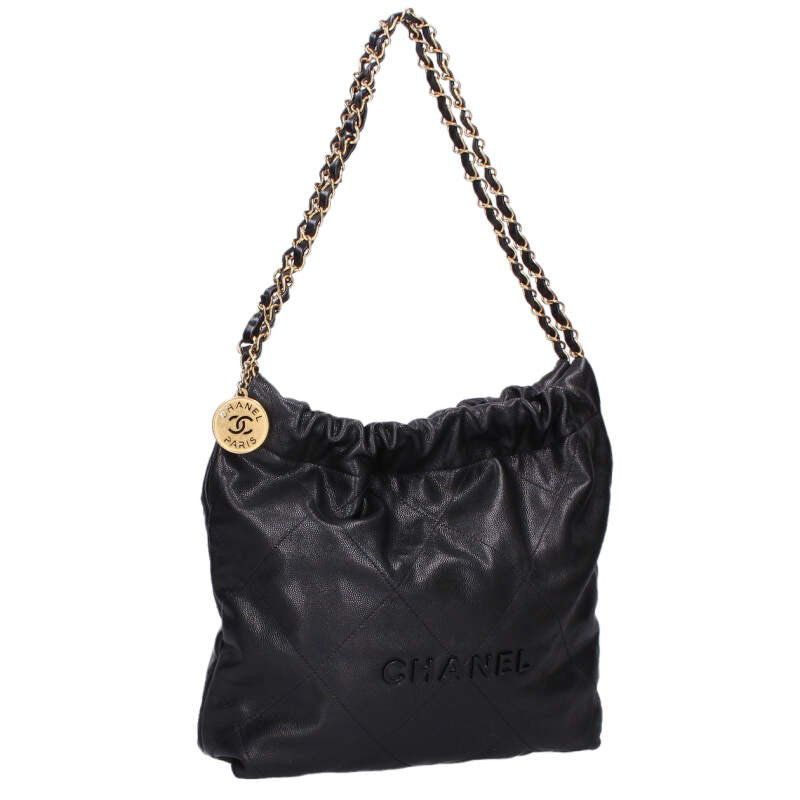 CHANEL 22 Small Caviar GHW Chain Bag Black & Size ONE SIZE