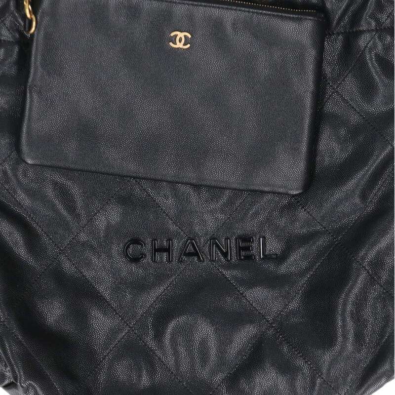 CHANEL 22 Small Caviar GHW Chain Bag Black & Size ONE SIZE