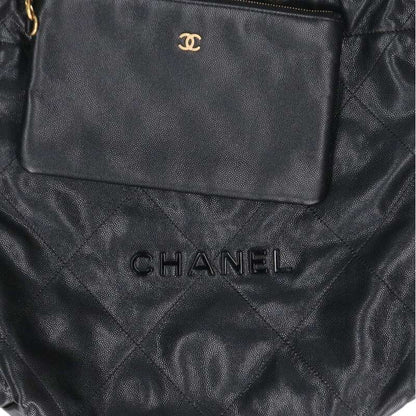 CHANEL 22 Small Caviar GHW Chain Bag Black & Size ONE SIZE