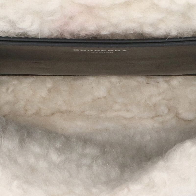 Burberry TB Logo Shearling Trim Chain Shoulder Size ONE SIZE