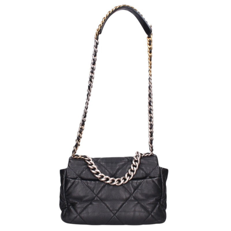 CHANEL 19 Lambskin Chain Shoulder Bag Black & Size ONE SIZE