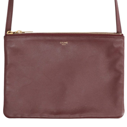 CELINE Trio Large Leather Shoulder Bag Size ONE SIZE