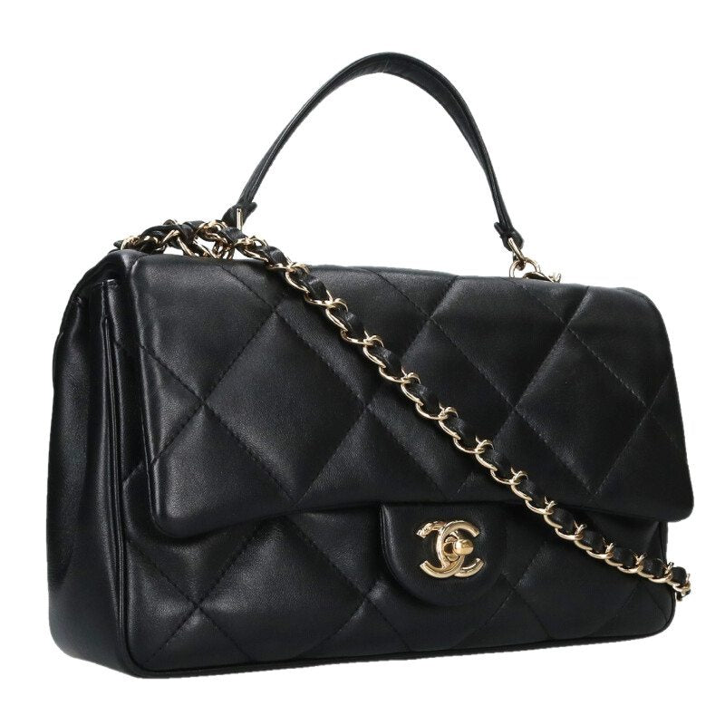 CHANEL Matelasse 25 GHW Lambskin Top Handle Size ONE SIZE