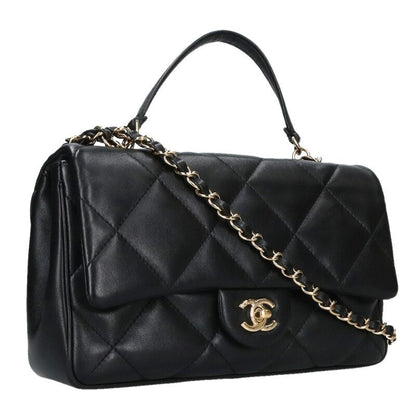 CHANEL Matelasse 25 GHW Lambskin Top Handle Size ONE SIZE