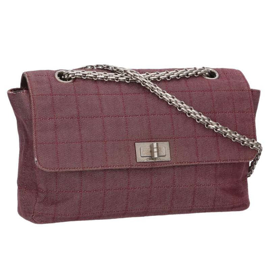 CHANEL 2.55 Chocolate Bar Canvas Chain Bag Size ONE SIZE