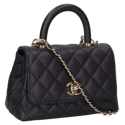 CHANEL Coco Handle Caviar Shoulder Bag GHW Size ONE SIZE