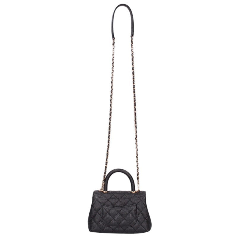 CHANEL Coco Handle Caviar Shoulder Bag GHW Size ONE SIZE