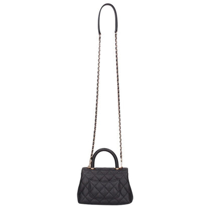 CHANEL Coco Handle Caviar Shoulder Bag GHW Size ONE SIZE