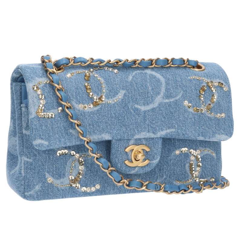 CHANEL Matelasse 23 Denim CC Mark Shoulder Bag GHW
