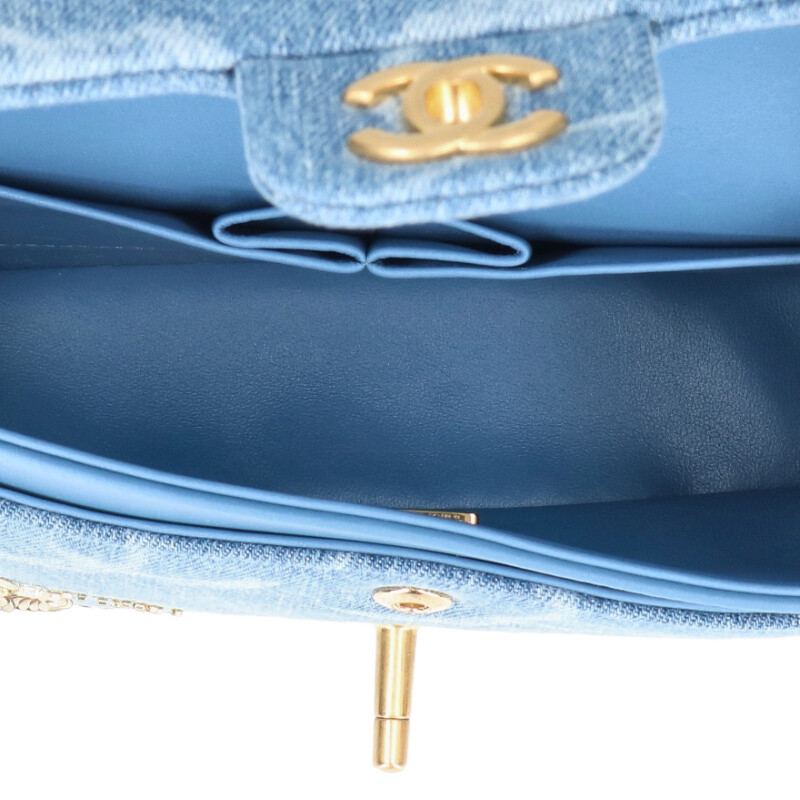 CHANEL Matelasse 23 Denim CC Mark Shoulder Bag GHW
