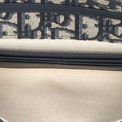 DIOR Bobby Oblique Chain Wallet Navy/Gold Size ONE SIZE