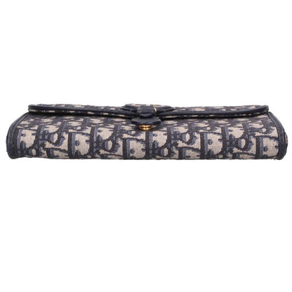 DIOR Bobby Oblique Chain Wallet Navy/Gold Size ONE SIZE