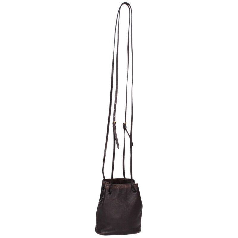 miumiu Logo Leather Drawstring Shoulder Bag Size ONE SIZE