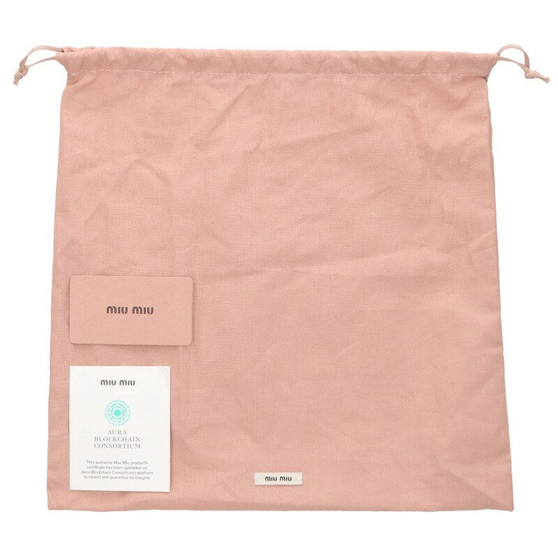 miumiu Logo Leather Drawstring Shoulder Bag Size ONE SIZE