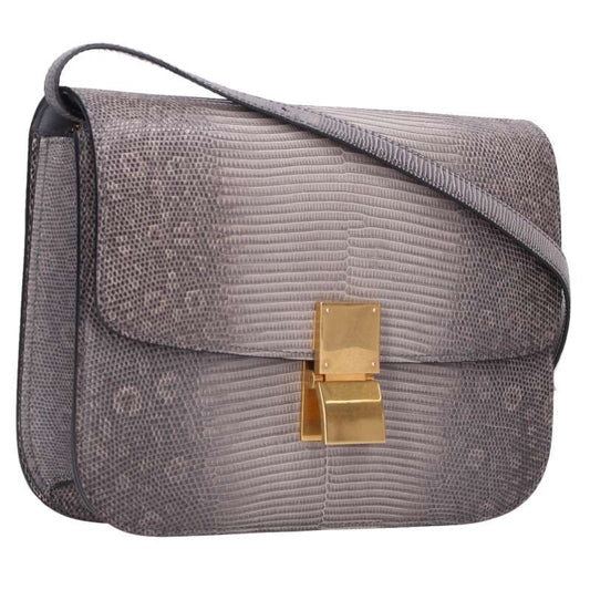 CELINE Classic Box Lizard Leather Shoulder Bag Size ONE SIZE