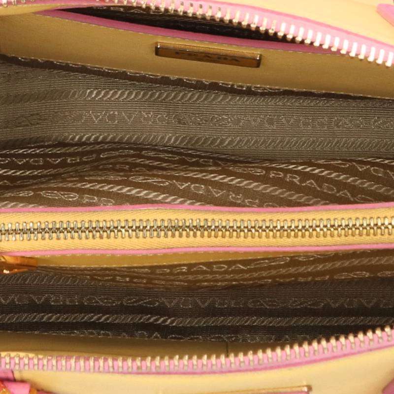 PRADA BL836C 2-Way Bicolor Leather Bag Size ONE SIZE