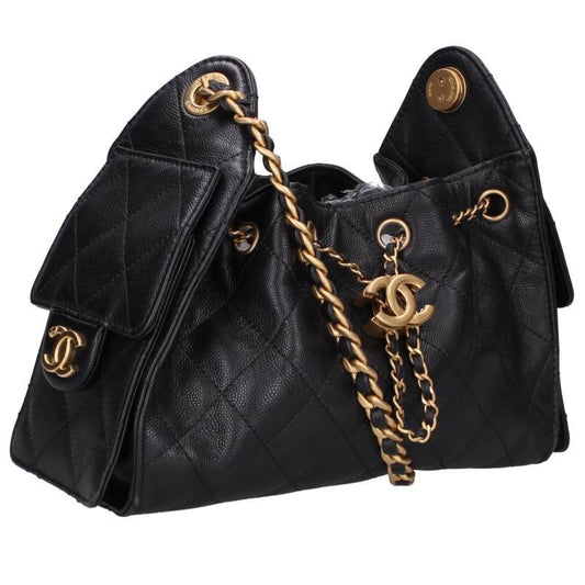 CHANEL Chanel 25 GHW Caviar Skin Chain Size ONE SIZE