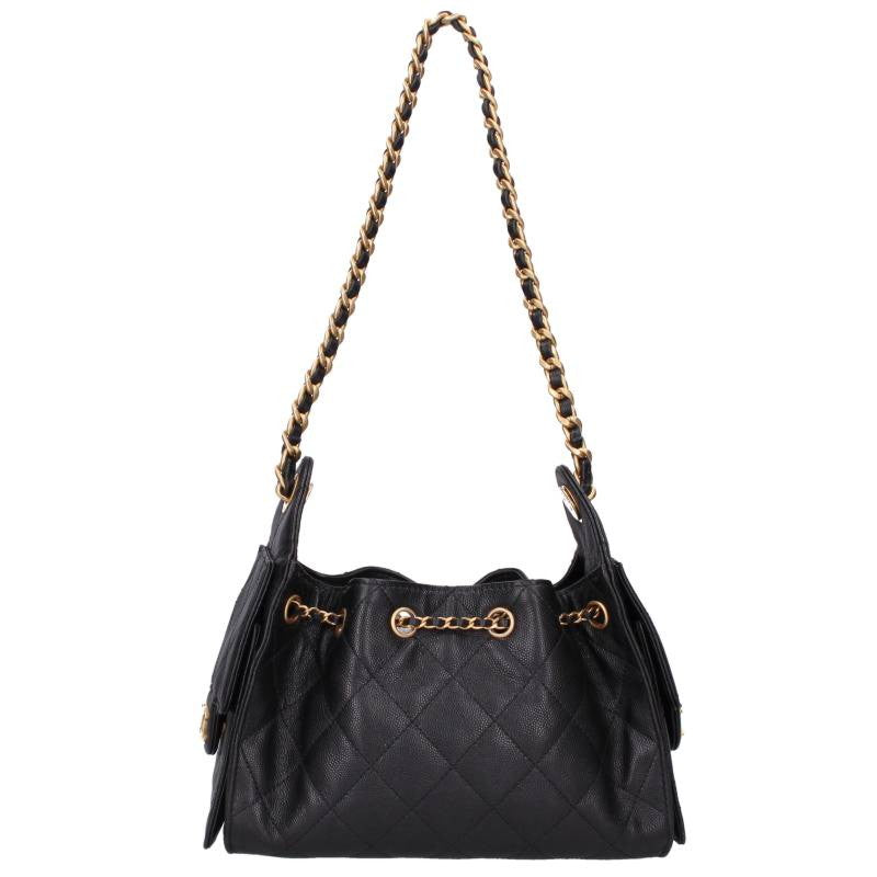 CHANEL Chanel 25 GHW Caviar Skin Chain Size ONE SIZE