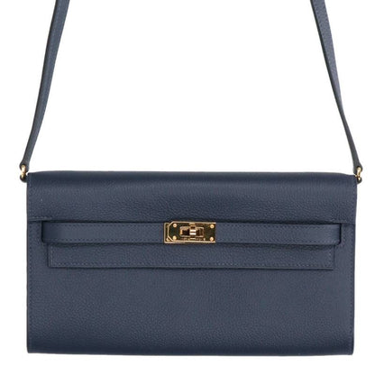 HERMES Kelly Wallet Long To Go Evercolor GHW Size ONE SIZE