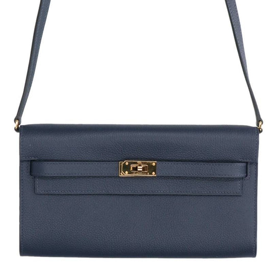 HERMES Kelly Wallet Long To Go Evercolor GHW Size ONE SIZE