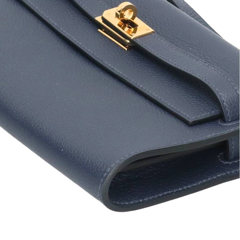 HERMES Kelly Wallet Long To Go Evercolor GHW Size ONE SIZE