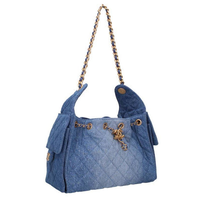 CHANEL Chanel 25 Gold Hardware Denim Chain Shoulder Bag