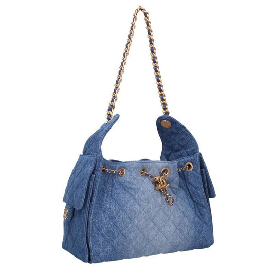 CHANEL Chanel 25 Gold Hardware Denim Chain Shoulder Bag