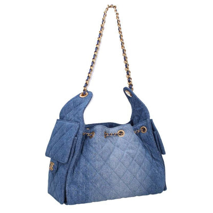 CHANEL Chanel 25 Gold Hardware Denim Chain Shoulder Bag