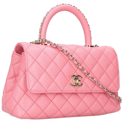 CHANEL Coco Handle 24 Caviar Skin Chain Bag Size XS