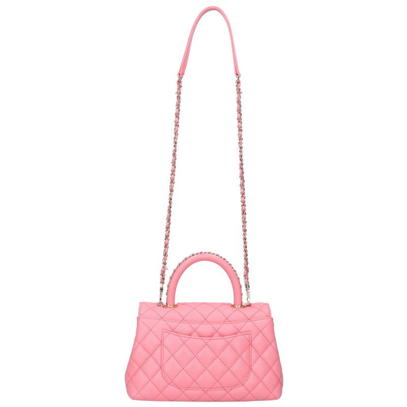 CHANEL Coco Handle 24 Caviar Skin Chain Bag Size XS