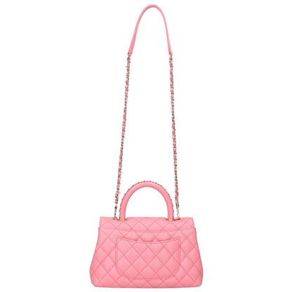 CHANEL Coco Handle 24 Caviar Skin Chain Bag Size XS