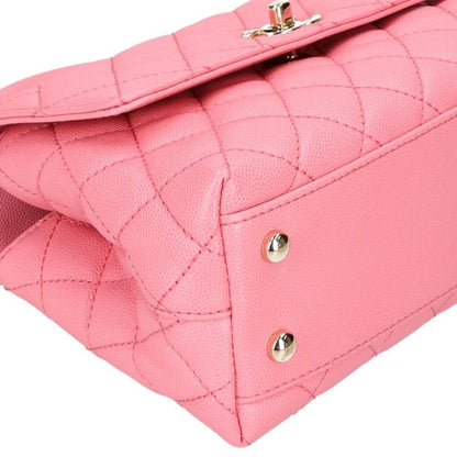 CHANEL Coco Handle 24 Caviar Skin Chain Bag Size XS