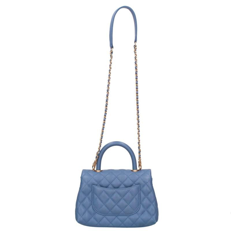 CHANEL Coco Handle XS Caviar Skin Blue/Gold Size ONE SIZE