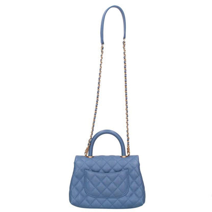 CHANEL Coco Handle XS Caviar Skin Blue/Gold Size ONE SIZE