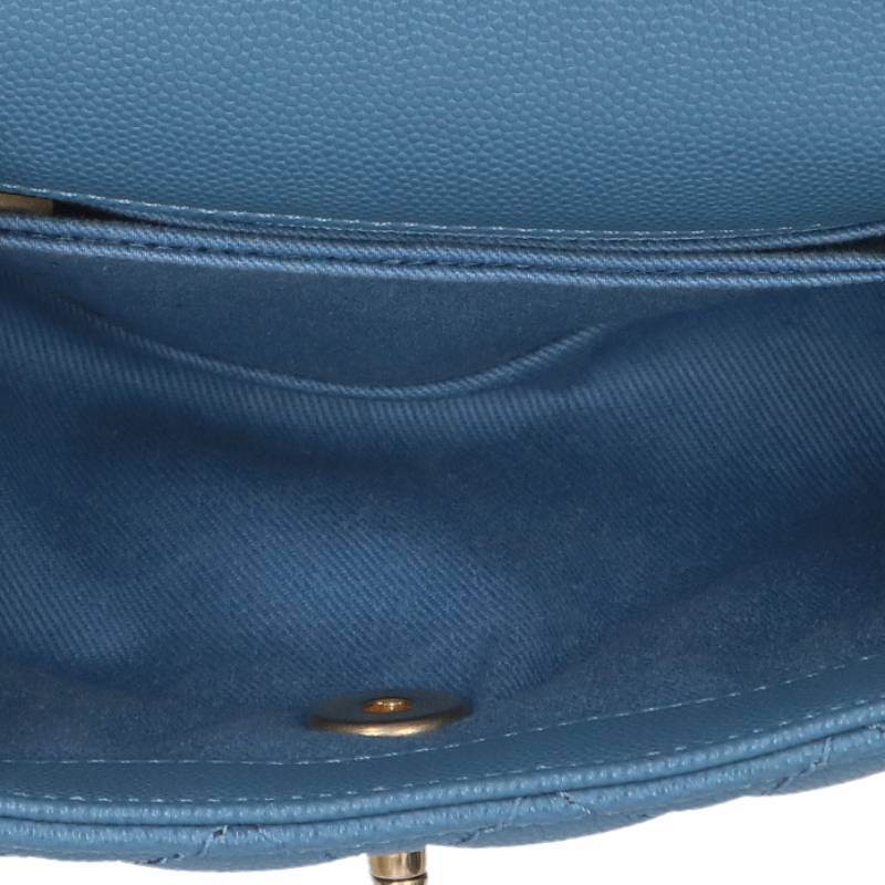 CHANEL Coco Handle XS Caviar Skin Blue/Gold Size ONE SIZE