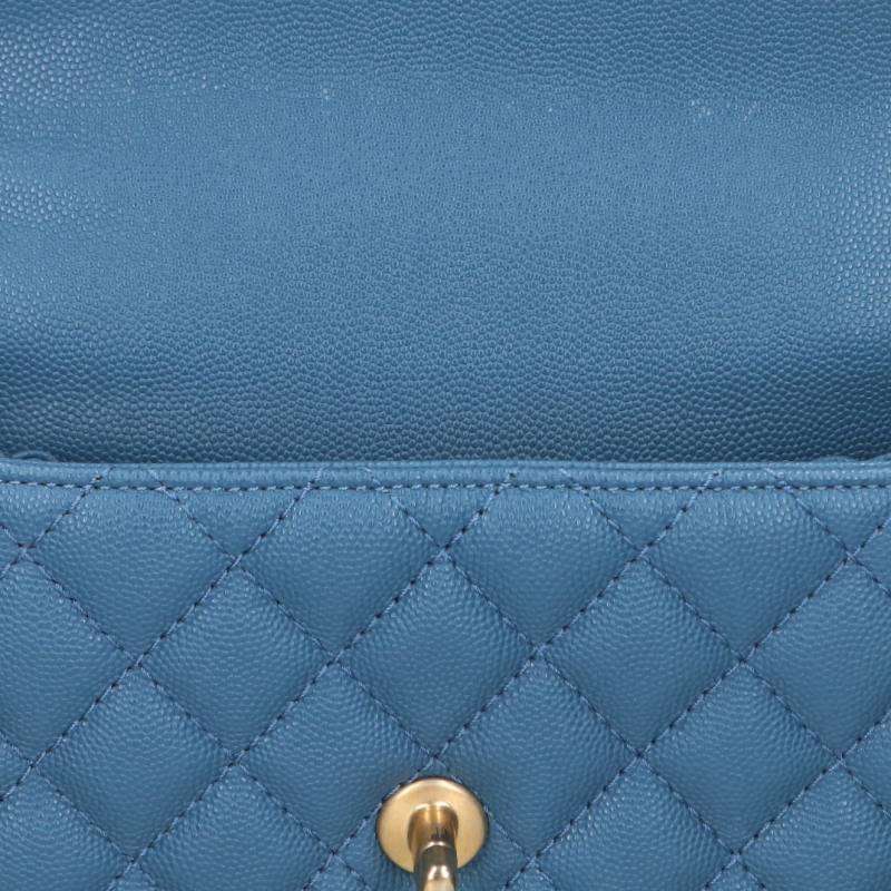CHANEL Coco Handle XS Caviar Skin Blue/Gold Size ONE SIZE